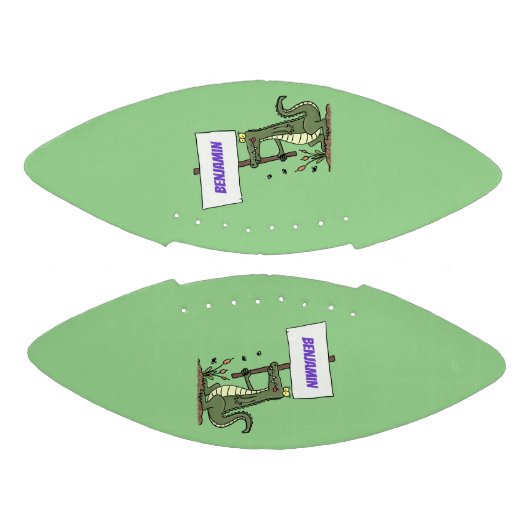 Funny krokodillenuitlijker met gebarentaal cartoon american football (Panelen)