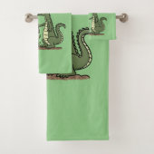 Funny krokodillenuitlijker met gebarentaal cartoon bad handdoek (Insitu)