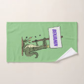 Funny krokodillenuitlijker met gebarentaal cartoon bad handdoek (Handdoek)