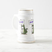 Funny krokodillenuitlijker met gebarentaal cartoon bierpul (Voorkant links)