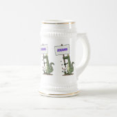 Funny krokodillenuitlijker met gebarentaal cartoon bierpul (Voorkant rechts)