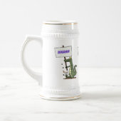 Funny krokodillenuitlijker met gebarentaal cartoon bierpul (Links)