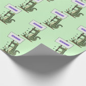 Funny krokodillenuitlijker met gebarentaal cartoon cadeaupapier (Hoek)