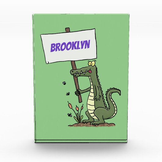 Funny krokodillenuitlijker met gebarentaal cartoon fotoblokken (Voorkant)