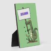 Funny krokodillenuitlijker met gebarentaal cartoon fotoplaat (Zijkant)