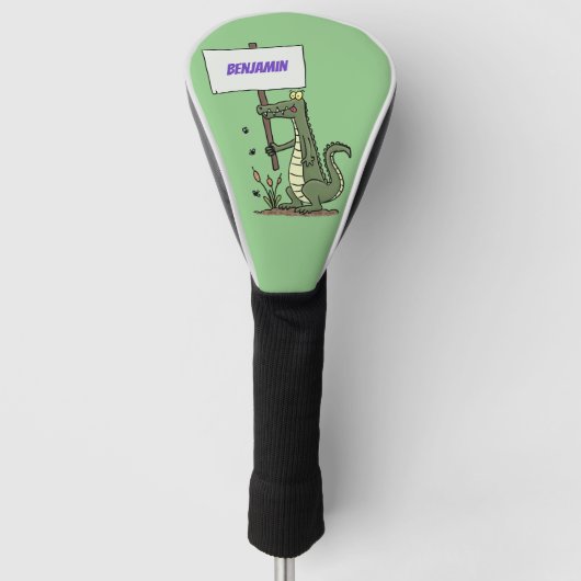 Funny krokodillenuitlijker met gebarentaal cartoon golfheadcover (Voorkant)