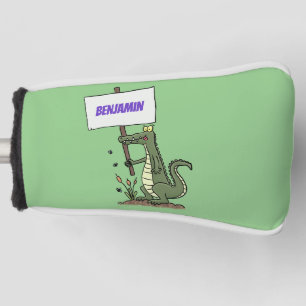Funny krokodillenuitlijker met gebarentaal cartoon golfheadcover
