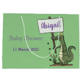 Funny krokodillenuitlijker met gebarentaal cartoon groot cadeauzakje (Achterkant)