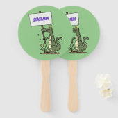 Funny krokodillenuitlijker met gebarentaal cartoon handwaaier (Voorkant en achterkant)