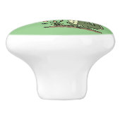 Funny krokodillenuitlijker met gebarentaal cartoon keramische knop (Zijkant)