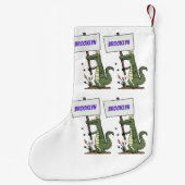 Funny krokodillenuitlijker met gebarentaal cartoon kleine kerstsok (Achterkant)