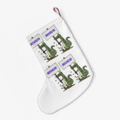 Funny krokodillenuitlijker met gebarentaal cartoon kleine kerstsok (Achterkant (Hangend))