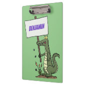 Funny krokodillenuitlijker met gebarentaal cartoon klembord (Links)