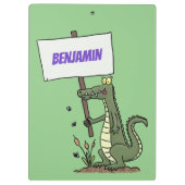 Funny krokodillenuitlijker met gebarentaal cartoon klembord (Achterkant)