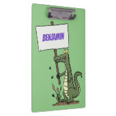 Funny krokodillenuitlijker met gebarentaal cartoon klembord (Rechts)