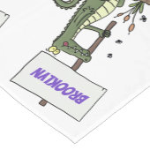 Funny krokodillenuitlijker met gebarentaal cartoon korte tafelloper (Hoek)