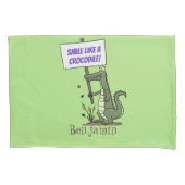 Funny krokodillenuitlijker met gebarentaal cartoon kussensloop (Voorkant)