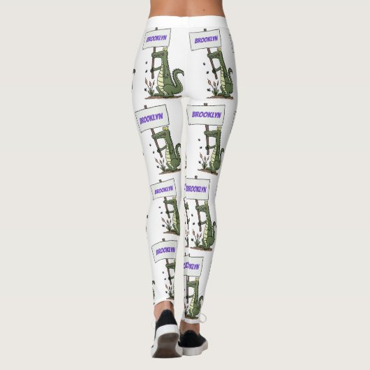 Funny krokodillenuitlijker met gebarentaal cartoon leggings (Achterkant)