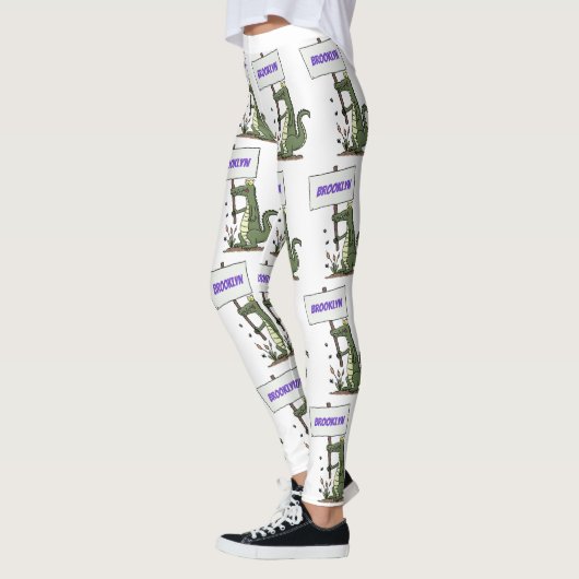 Funny krokodillenuitlijker met gebarentaal cartoon leggings (Links)