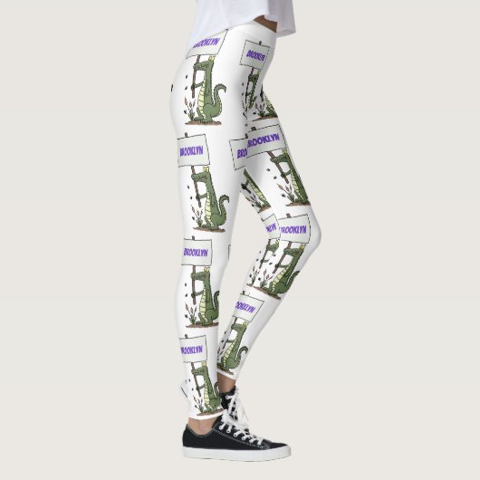 Funny krokodillenuitlijker met gebarentaal cartoon leggings (Rechts)