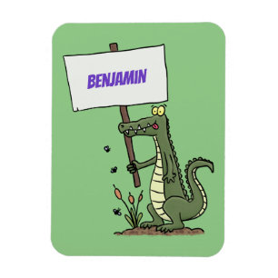 Funny krokodillenuitlijker met gebarentaal cartoon magneet