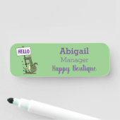 Funny krokodillenuitlijker met gebarentaal cartoon naamplaatje (In situ)