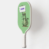 Funny krokodillenuitlijker met gebarentaal cartoon pickleball paddle (Links)