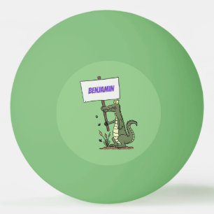 Funny krokodillenuitlijker met gebarentaal cartoon pingpongbal