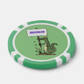 Funny krokodillenuitlijker met gebarentaal cartoon poker chips (Enkel)
