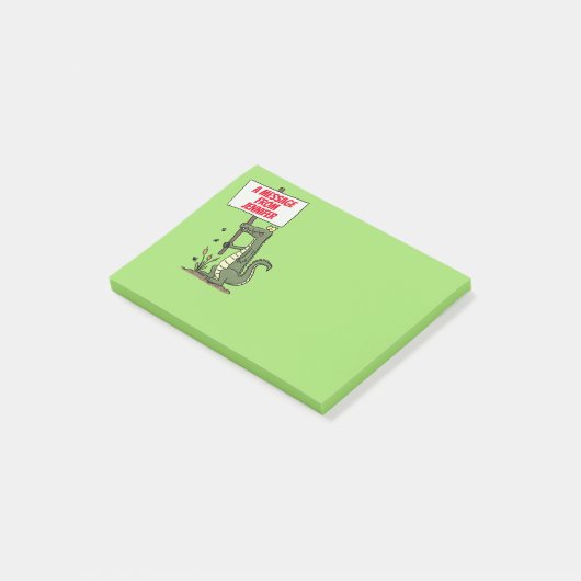 Funny krokodillenuitlijker met gebarentaal cartoon post-it® notes (Schuin)