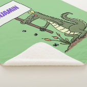 Funny krokodillenuitlijker met gebarentaal cartoon sherpa deken (3/4)