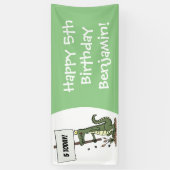 Funny krokodillenuitlijker met gebarentaal cartoon spandoek (Verticaal)