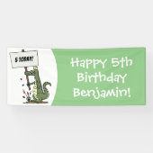 Funny krokodillenuitlijker met gebarentaal cartoon spandoek (Horizontaal)