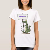 Funny krokodillenuitlijker met gebarentaal cartoon t-shirt (Voorkant)