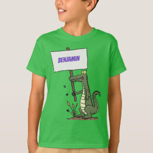 Funny krokodillenuitlijker met gebarentaal cartoon t-shirt