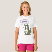 Funny krokodillenuitlijker met gebarentaal cartoon t-shirt (Voorkant volledig)