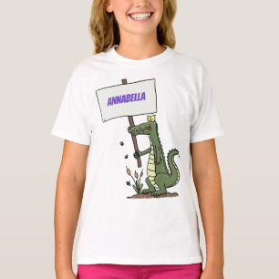 Funny krokodillenuitlijker met gebarentaal cartoon t-shirt