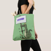 Funny krokodillenuitlijker met gebarentaal cartoon tote bag (Dichtbij)