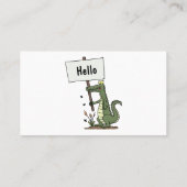 Funny krokodillenuitlijker met gebarentaal cartoon visitekaartje (Achterkant)