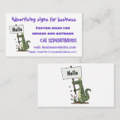 Funny krokodillenuitlijker met gebarentaal cartoon visitekaartje (Voorkant / Achterkant)