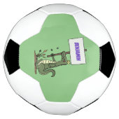 Funny krokodillenuitlijker met gebarentaal cartoon voetbal (Gedraaid)