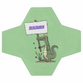 Funny krokodillenuitlijker met gebarentaal cartoon voetbal (Enkel)