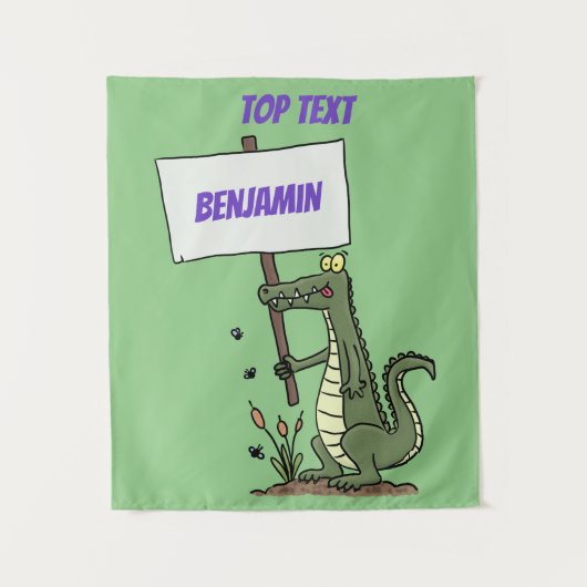 Funny krokodillenuitlijker met gebarentaal cartoon wandkleed (Voorkant)