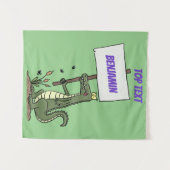 Funny krokodillenuitlijker met gebarentaal cartoon wandkleed (Voorkant (horizontaal))