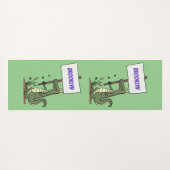 Funny krokodillenuitlijker met gebarentaal cartoon yogamat (Achterkant (horizontaal))