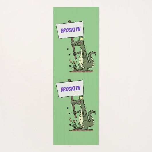 Funny krokodillenuitlijker met gebarentaal cartoon yogamat (Achterkant)