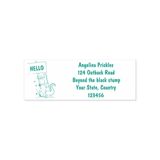 Funny krokodillenuitlijker met gebarentaal cartoon  zelfinktende stempel (Design)