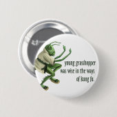 Funny Kung Fu Grasshopper Ronde Button 5,7 Cm (Voorkant /achterkant)