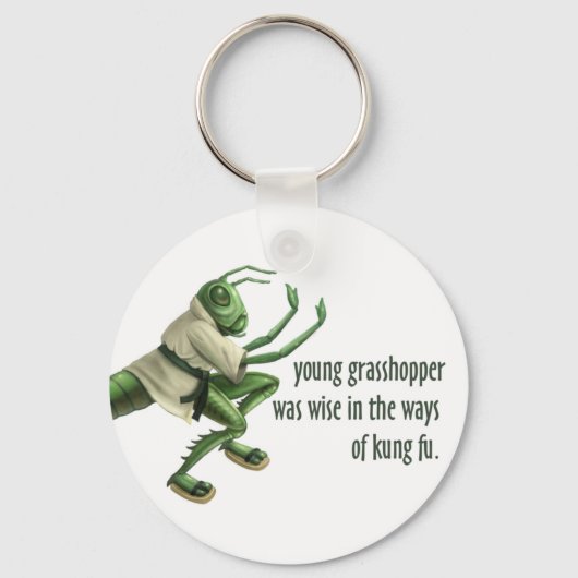 Funny Kung Fu Grasshopper Sleutelhanger (Voorkant)