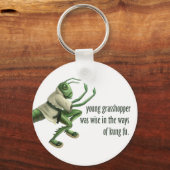 Funny Kung Fu Grasshopper Sleutelhanger (Voorkant)